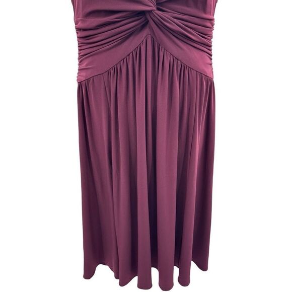 Burgundy Halter Dress Women's Size 16 Twist Front Flowy Jones New York - Picture 3 of 9